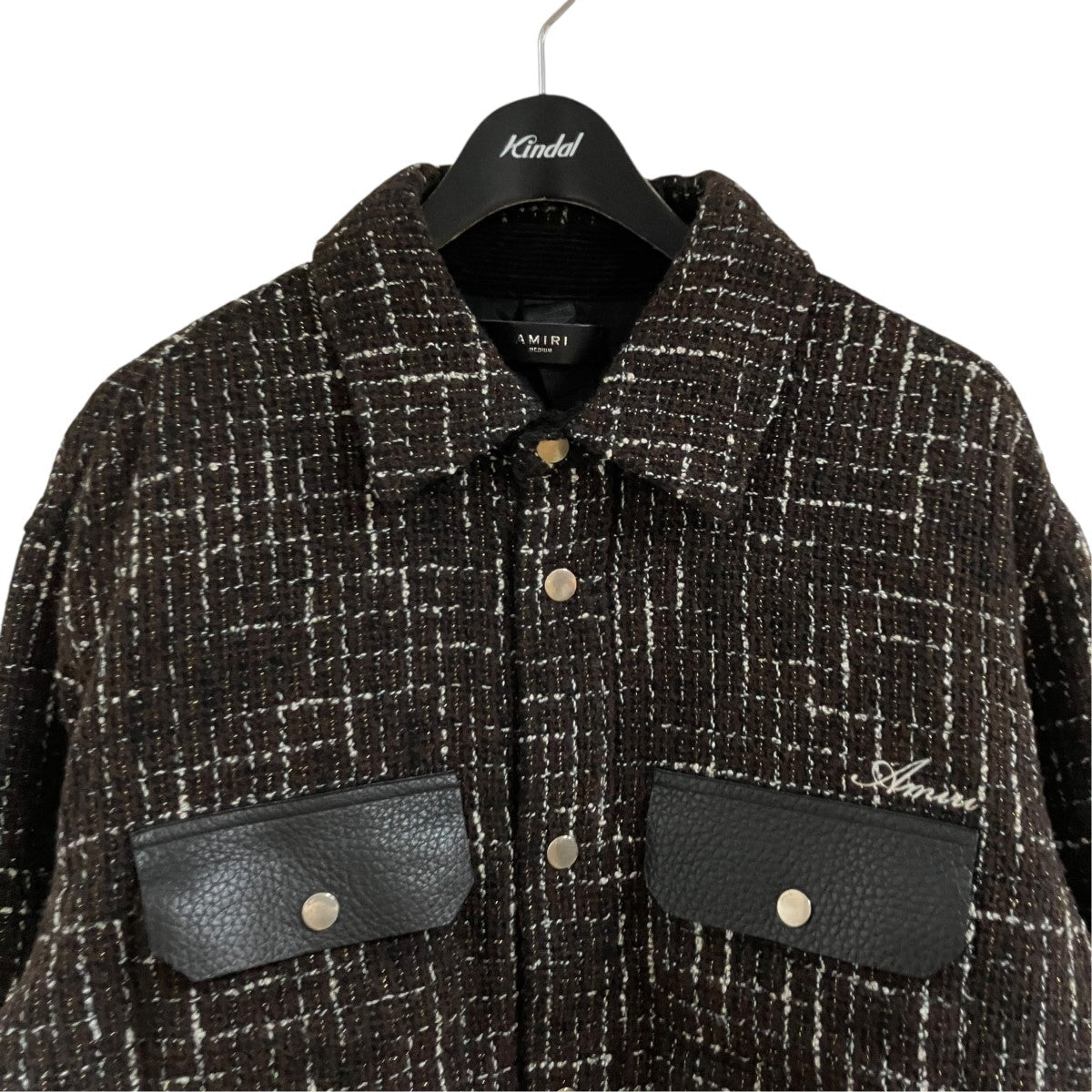 Amiri Tweed Padded Overshirt Jacket Brown (FW22) - Pre-owned