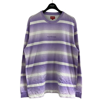Supreme Fade Stripe L/S Tee Purple - Pre-owned