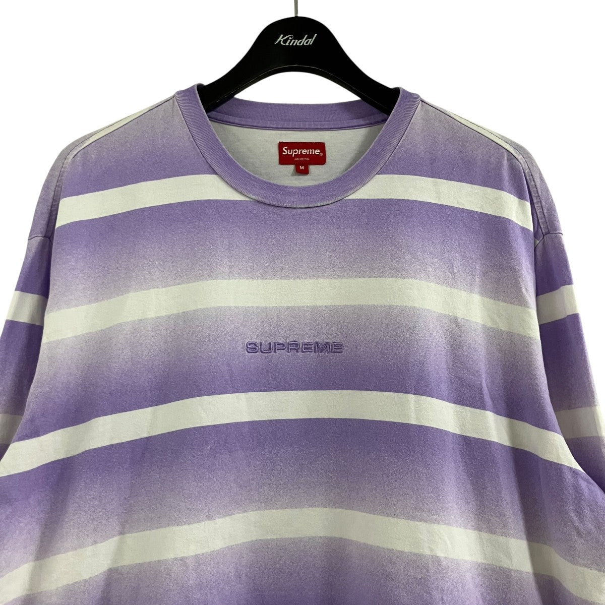 Supreme Fade Stripe L/S Tee Purple - Pre-owned