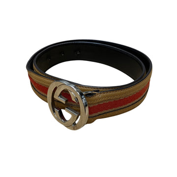 Gucci GG Logo Belt Silver Brown - Pre-owned