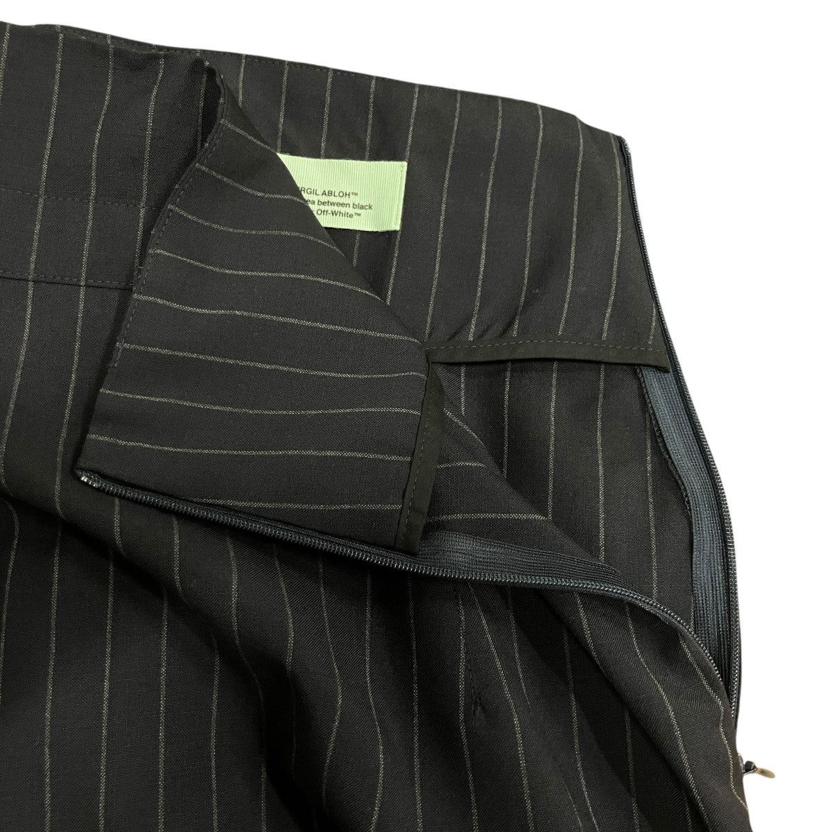 Off-White Asymmetric Striped Skirt Navy - Pre-owned