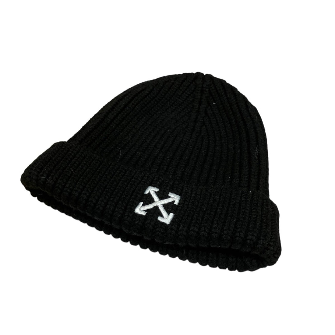 Off-White Bias Embroidered Knit Cap Black - Pre-owned