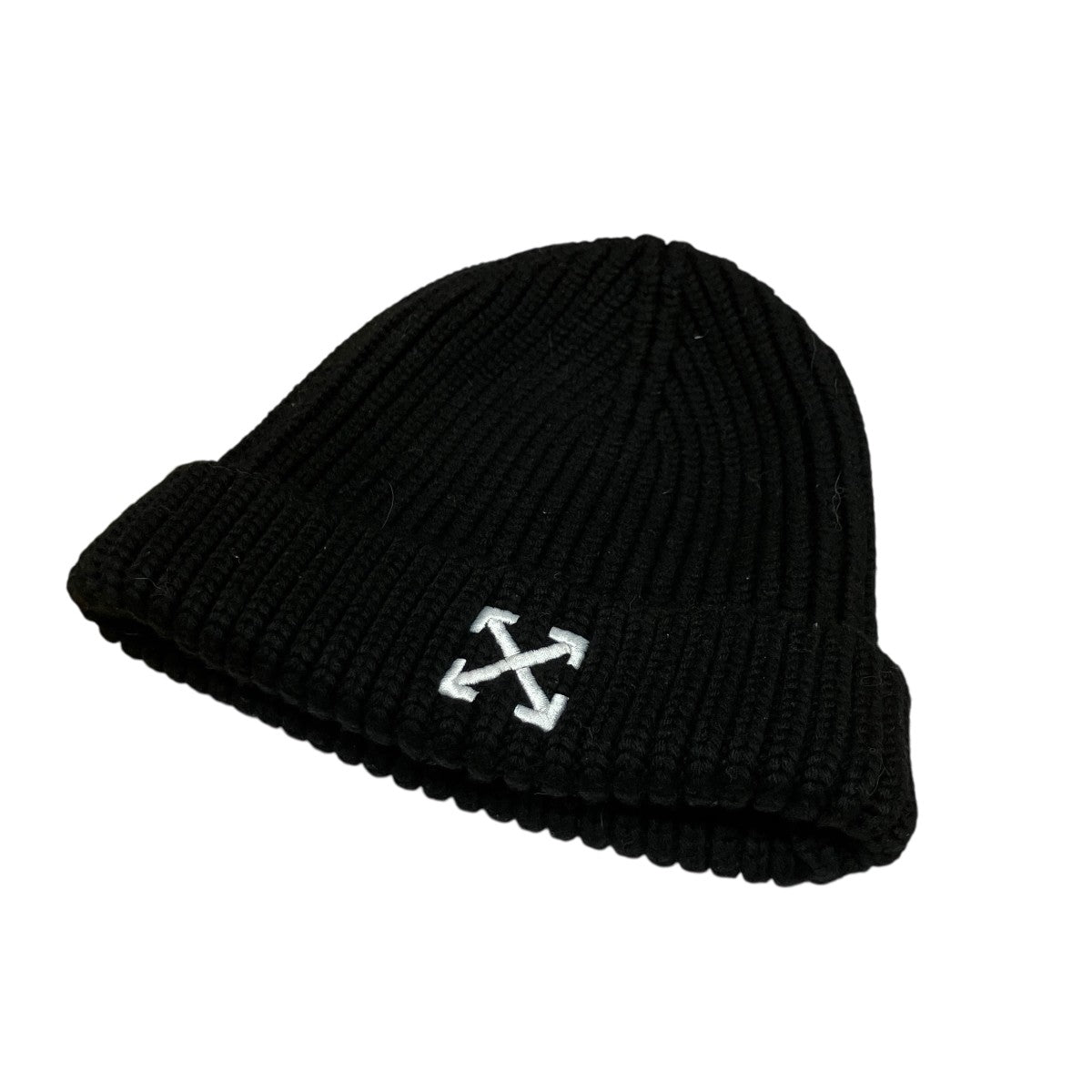 Off-White Bias Embroidered Knit Cap Black - Pre-owned