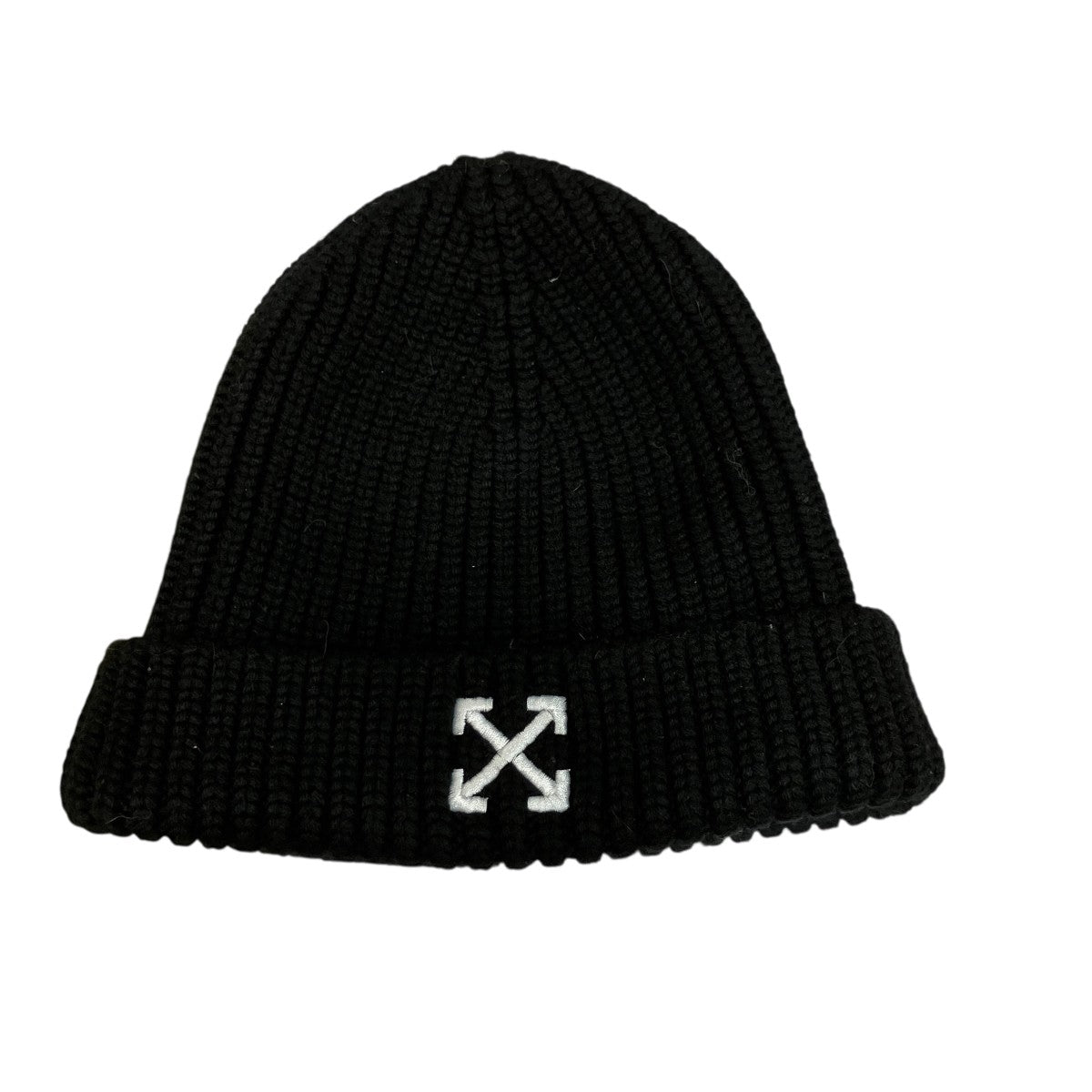 Off-White Bias Embroidered Knit Cap Black - Pre-owned