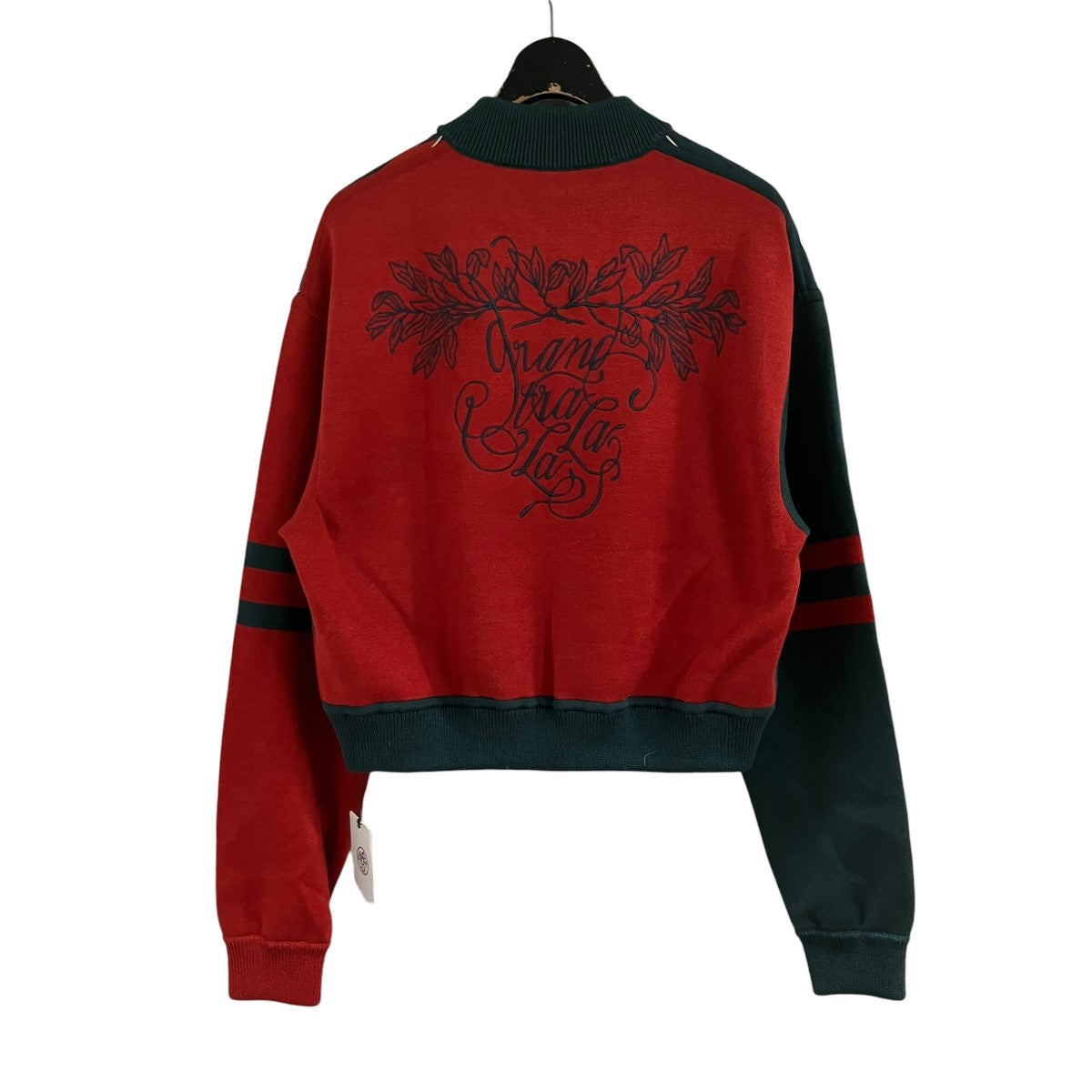 Hermes Grand Tralala Silk Twill Zip Up Blouson Khaki Red - Pre-owned
