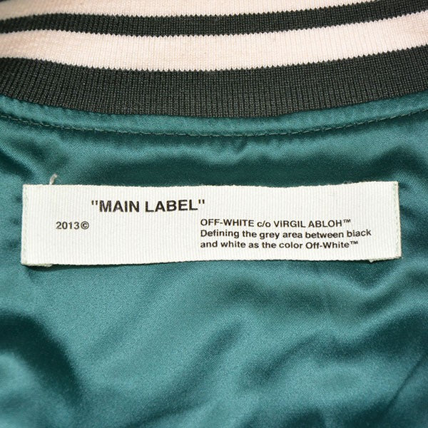 Off-White Virsity Stadium Jacket Wool Stadium Jacket Green - Pre-owned
