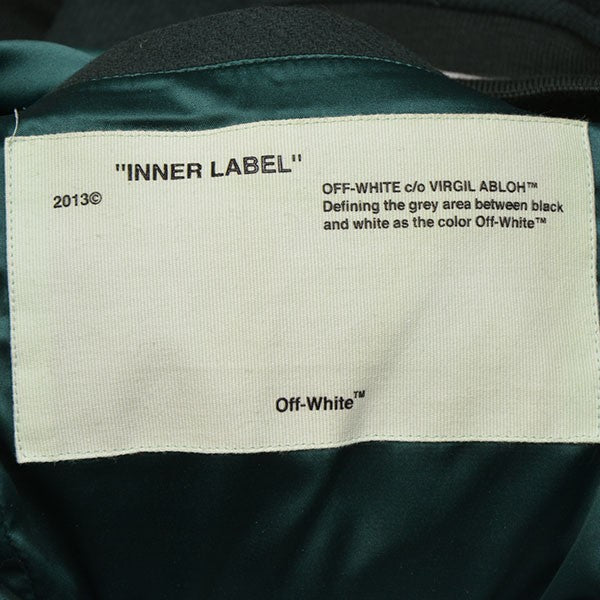 Off-White Virsity Stadium Jacket Wool Stadium Jacket Green - Pre-owned