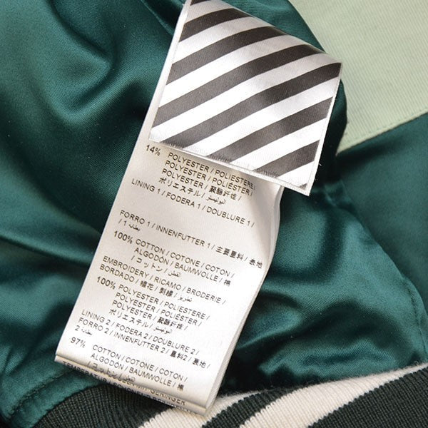 Off-White Virsity Stadium Jacket Wool Stadium Jacket Green - Pre-owned