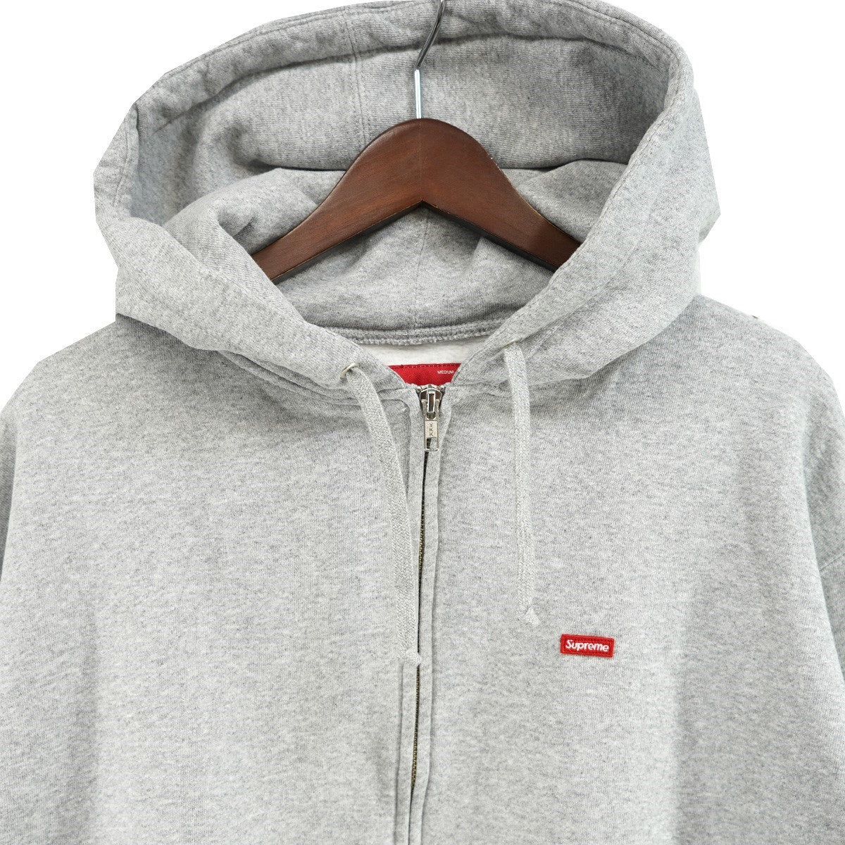 Supreme Small Box Zip Up Hooded Sweatshirt Heather Grey (FW25) - Pre-owned