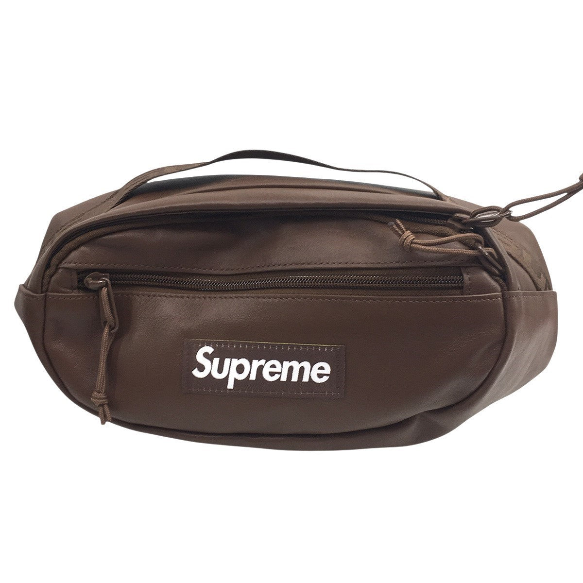 Supreme Leather Waist Bag Brown (FW24) - Pre-owned
