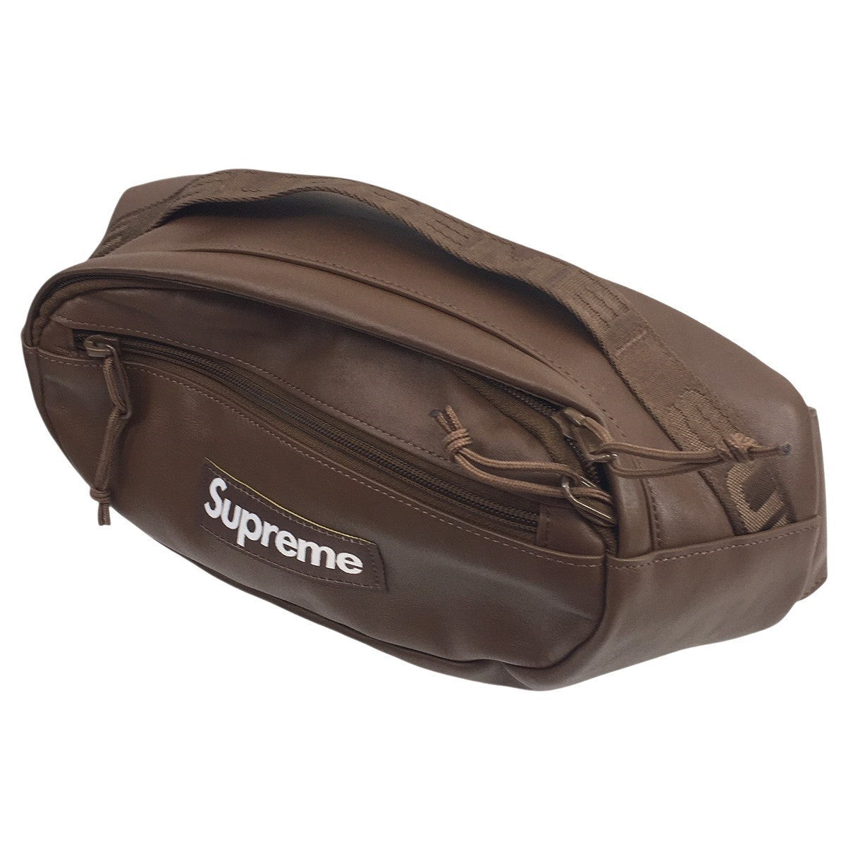 Supreme Leather Waist Bag Brown (FW24) - Pre-owned