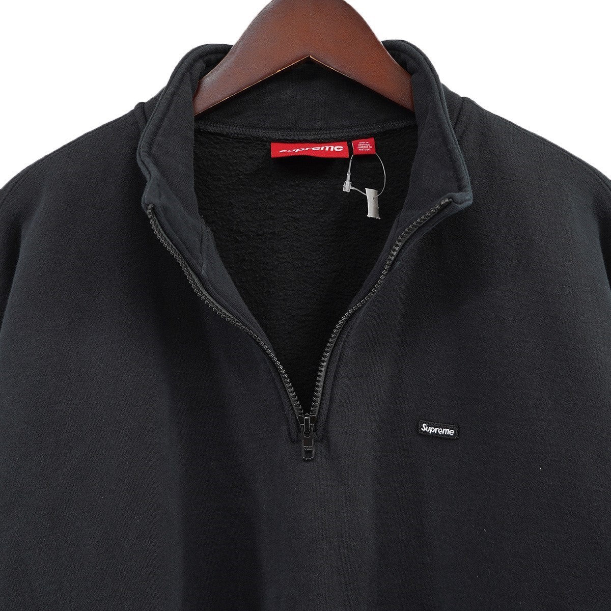 Supreme Small Box Half Zip Pullover Black (SS25) - Pre-owned