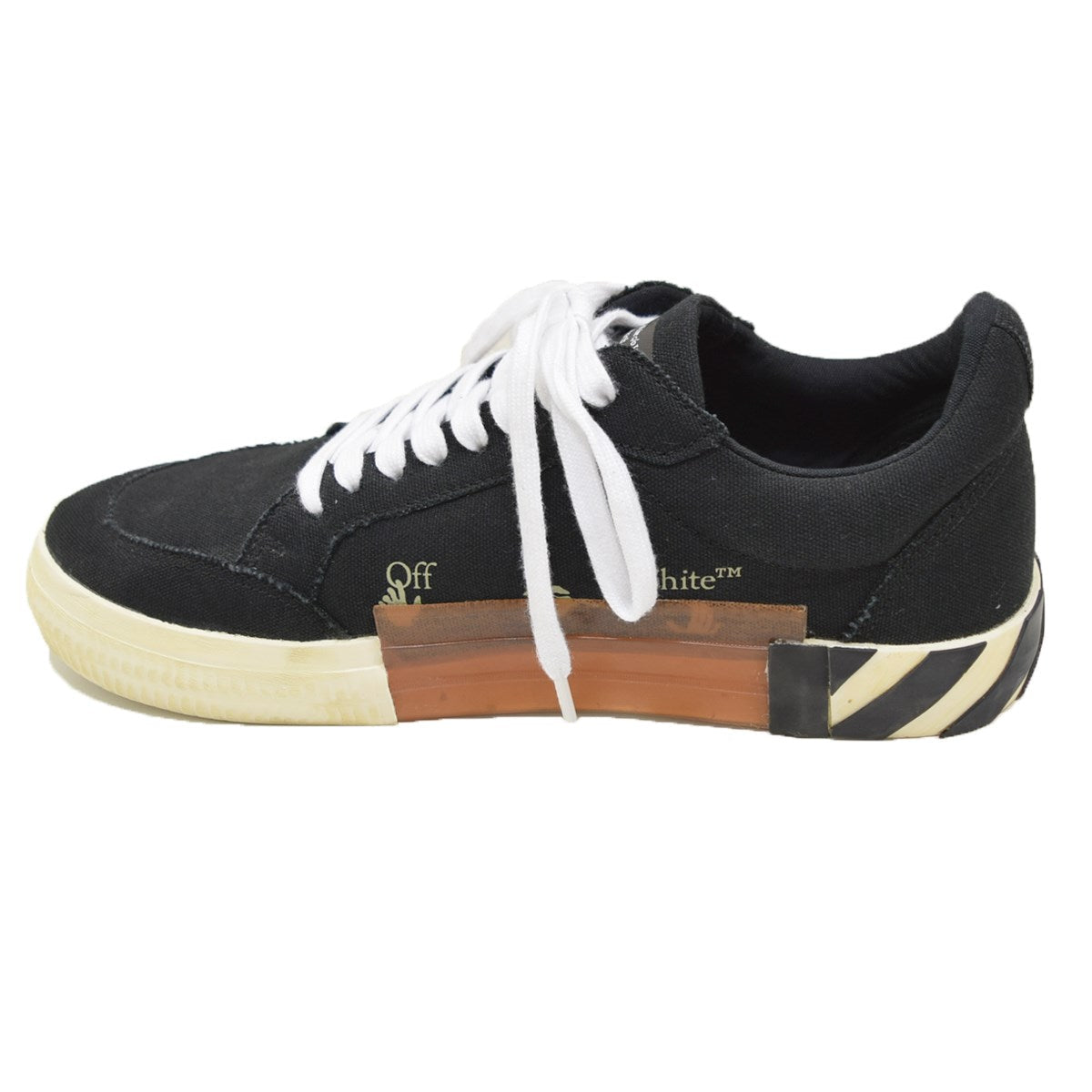Off-White LOW Vulcanized ECO Canvas Sneakers Black - Pre-owned