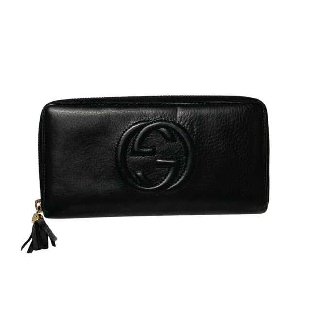 Gucci Round Zip Long Wallet Black - Pre-owned