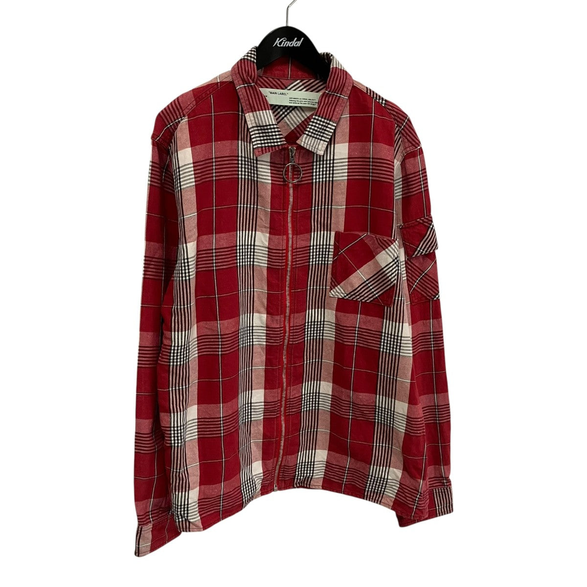 Off-White Diag Zip Check Shirt Jacket Red - Pre-owned