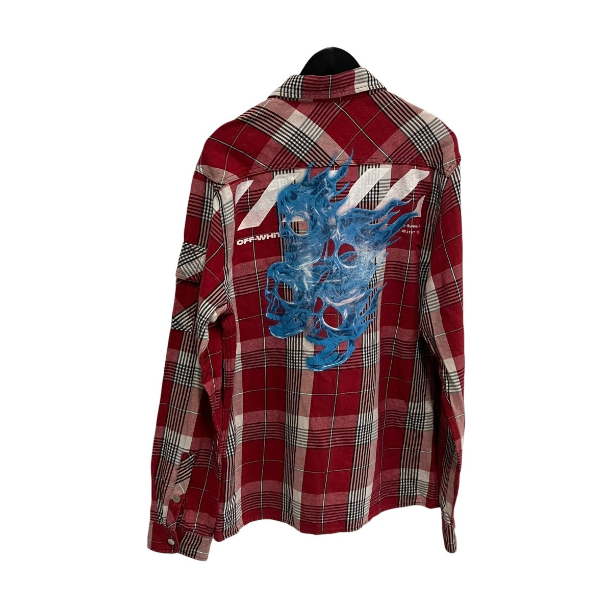 Off-White Diag Zip Check Shirt Jacket Red - Pre-owned