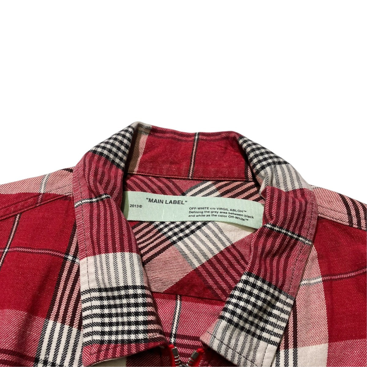 Off-White Diag Zip Check Shirt Jacket Red - Pre-owned