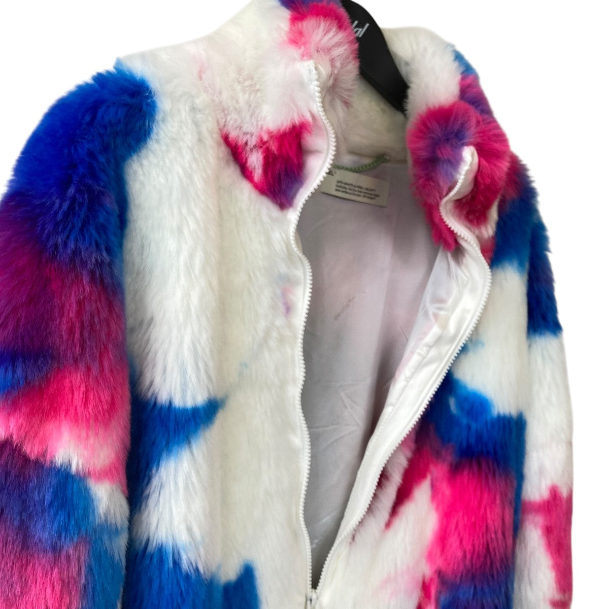 Off-White Fake Fur Zip Anorak White Blue Pink - Pre-owned