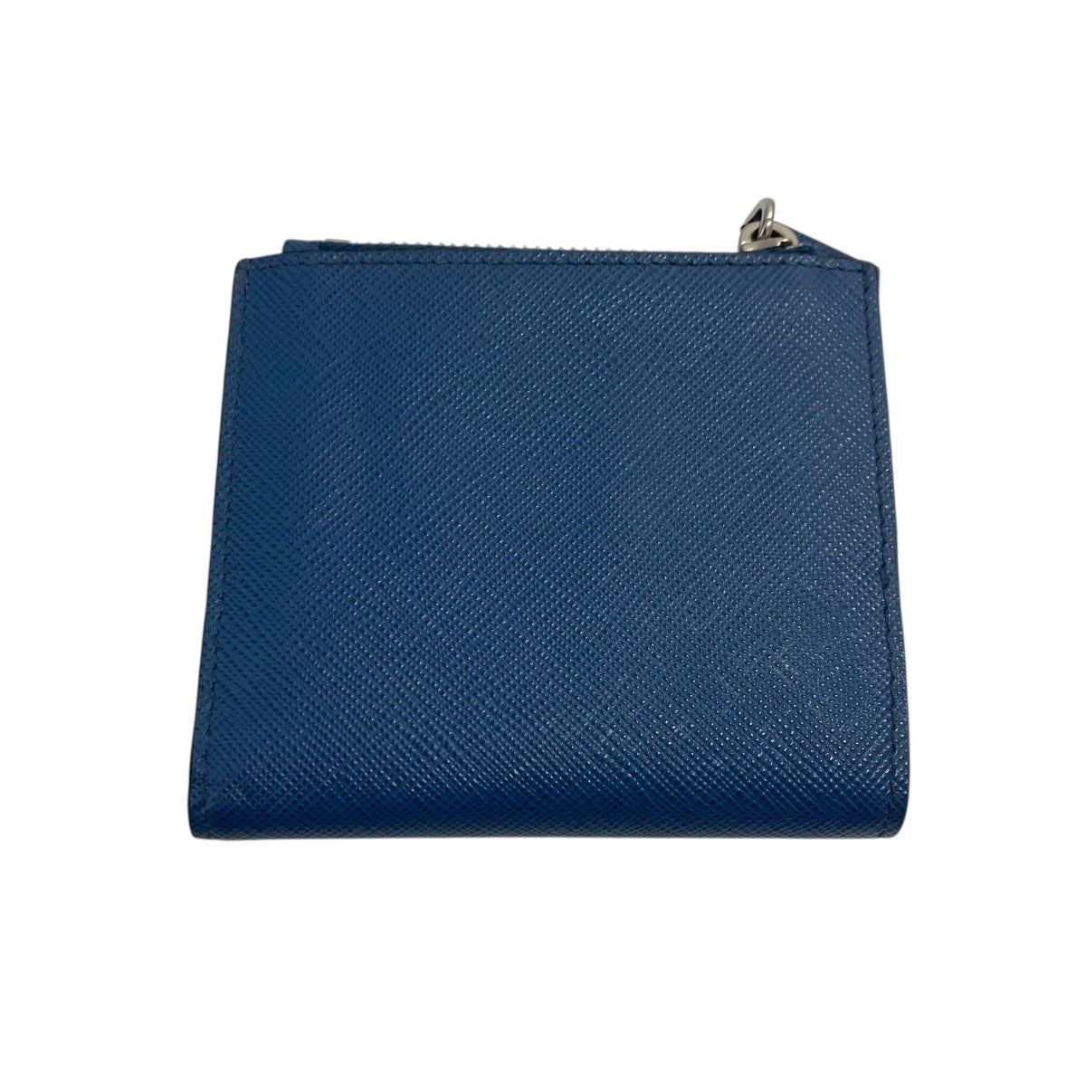 Prada Triangle Plate Bifold Wallet Navy - Pre-owned