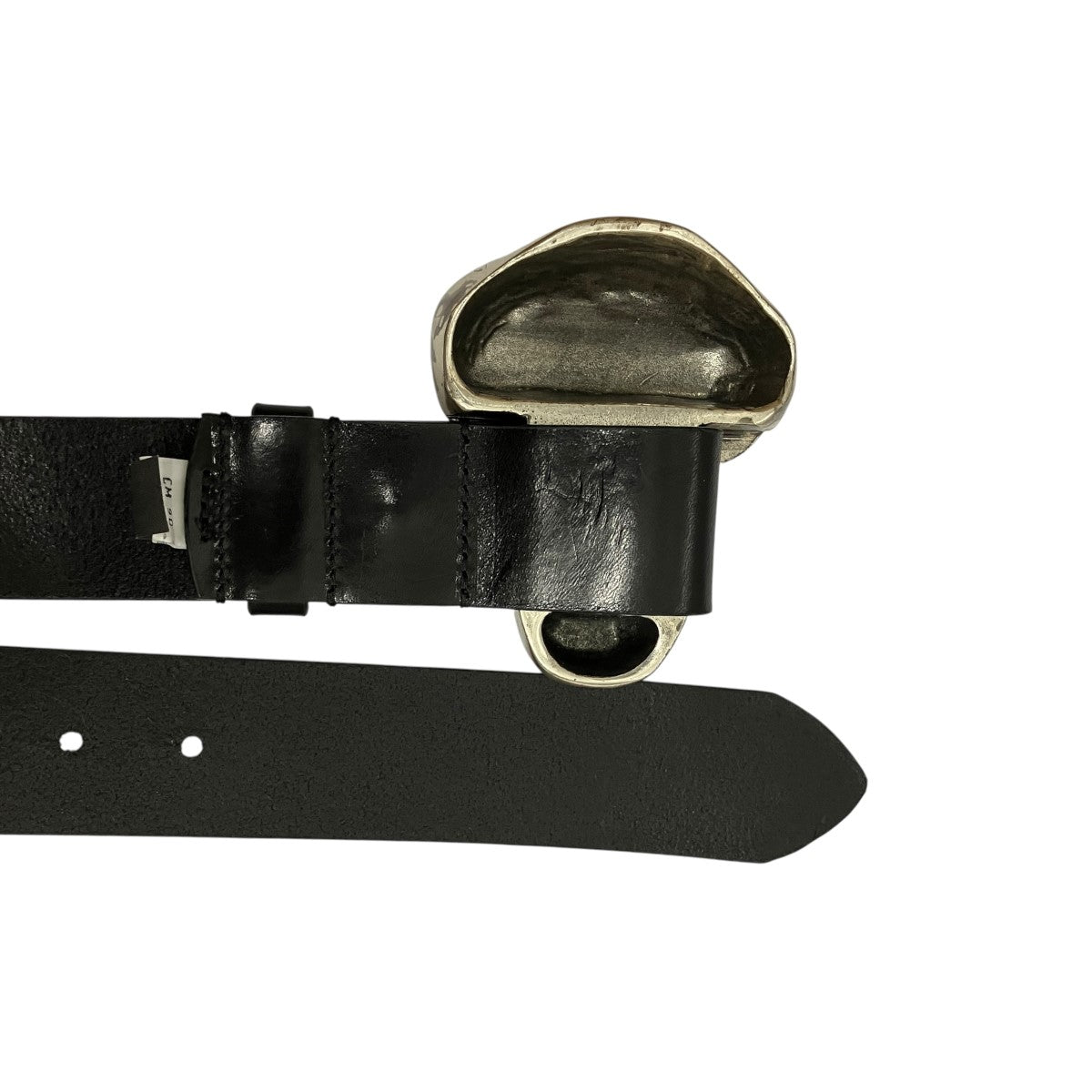 Diesel Tiger Buckle Leather Belt Black - Pre-owned