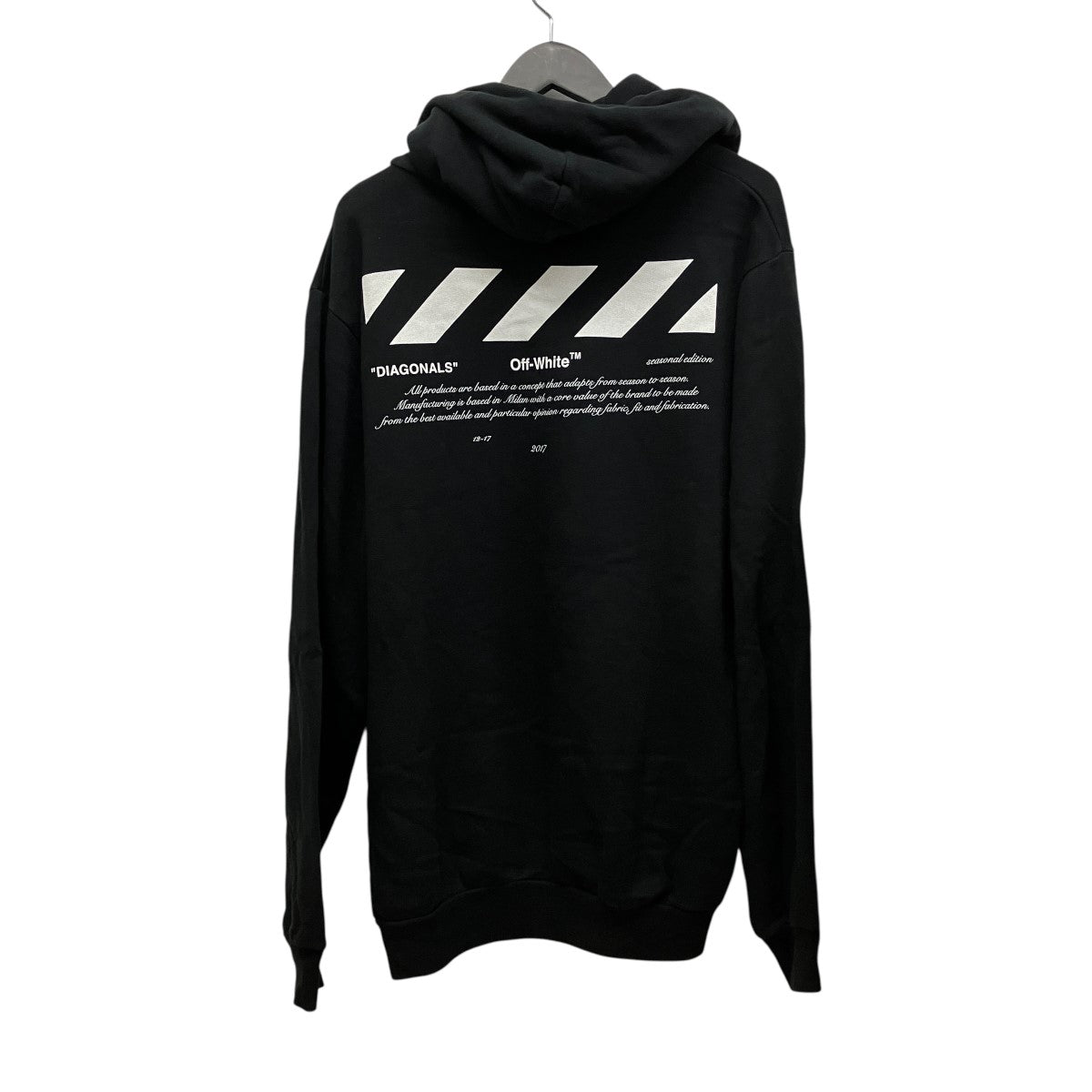 Off-White 01 Diagonal Hoodie Black - Pre-owned