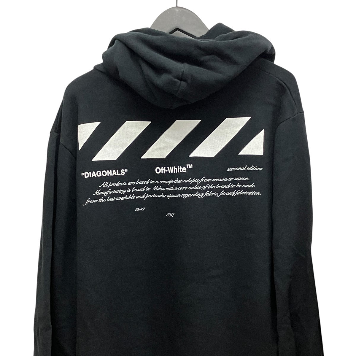 Off-White 01 Diagonal Hoodie Black - Pre-owned