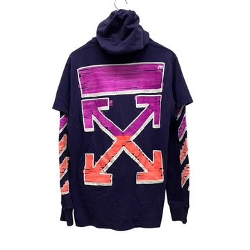 Off-White Marker Arrow Layered Hoodie Back Print Layered Hoodie Purple - Pre-owned