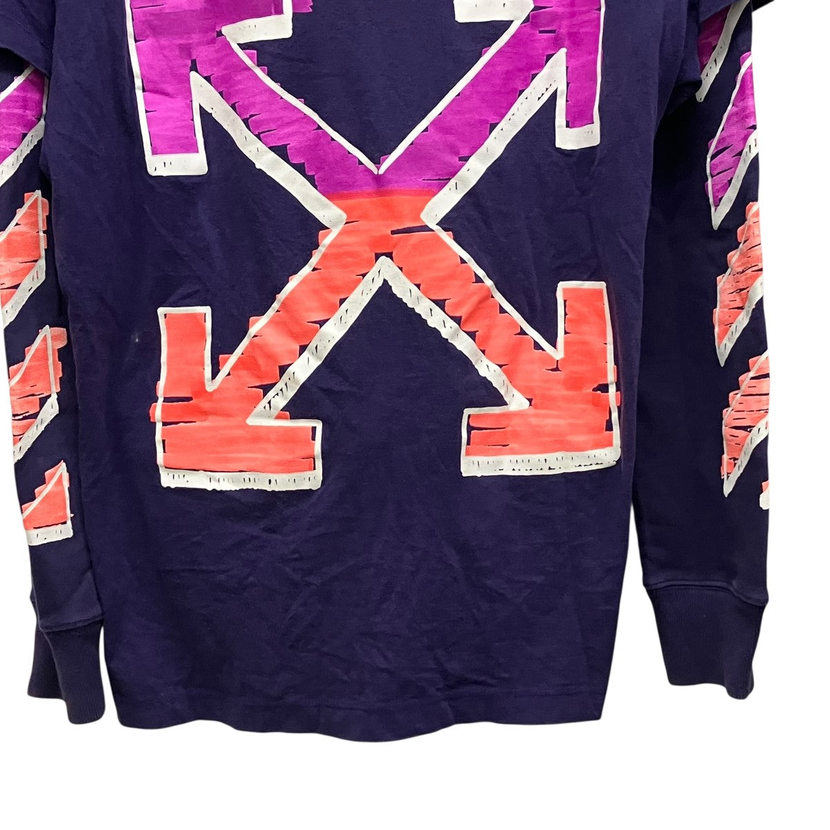Off-White Marker Arrow Layered Hoodie Back Print Layered Hoodie Purple - Pre-owned