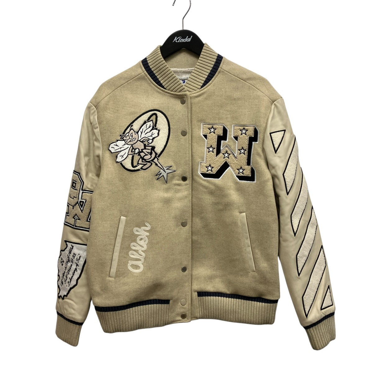 Off-White Varsity Jacket Beige - Pre-owned