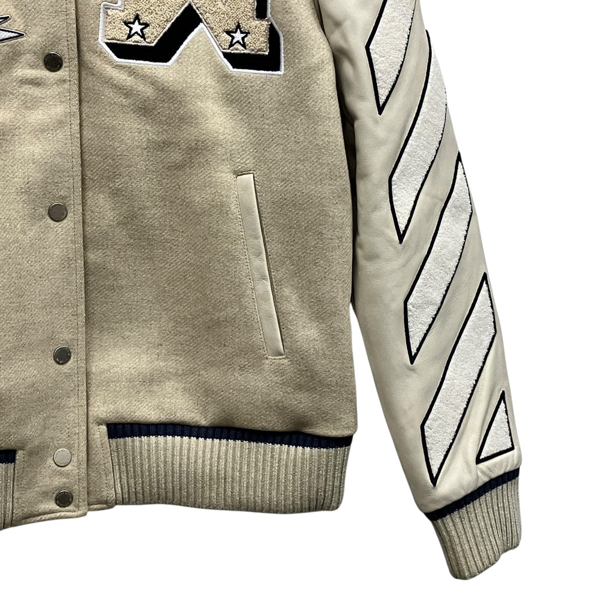 Off-White Varsity Jacket Beige - Pre-owned