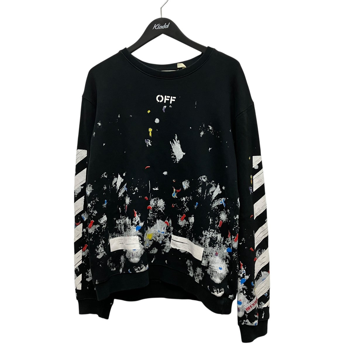 Off-White Logo Paint Sweatshirts Black - Pre-owned