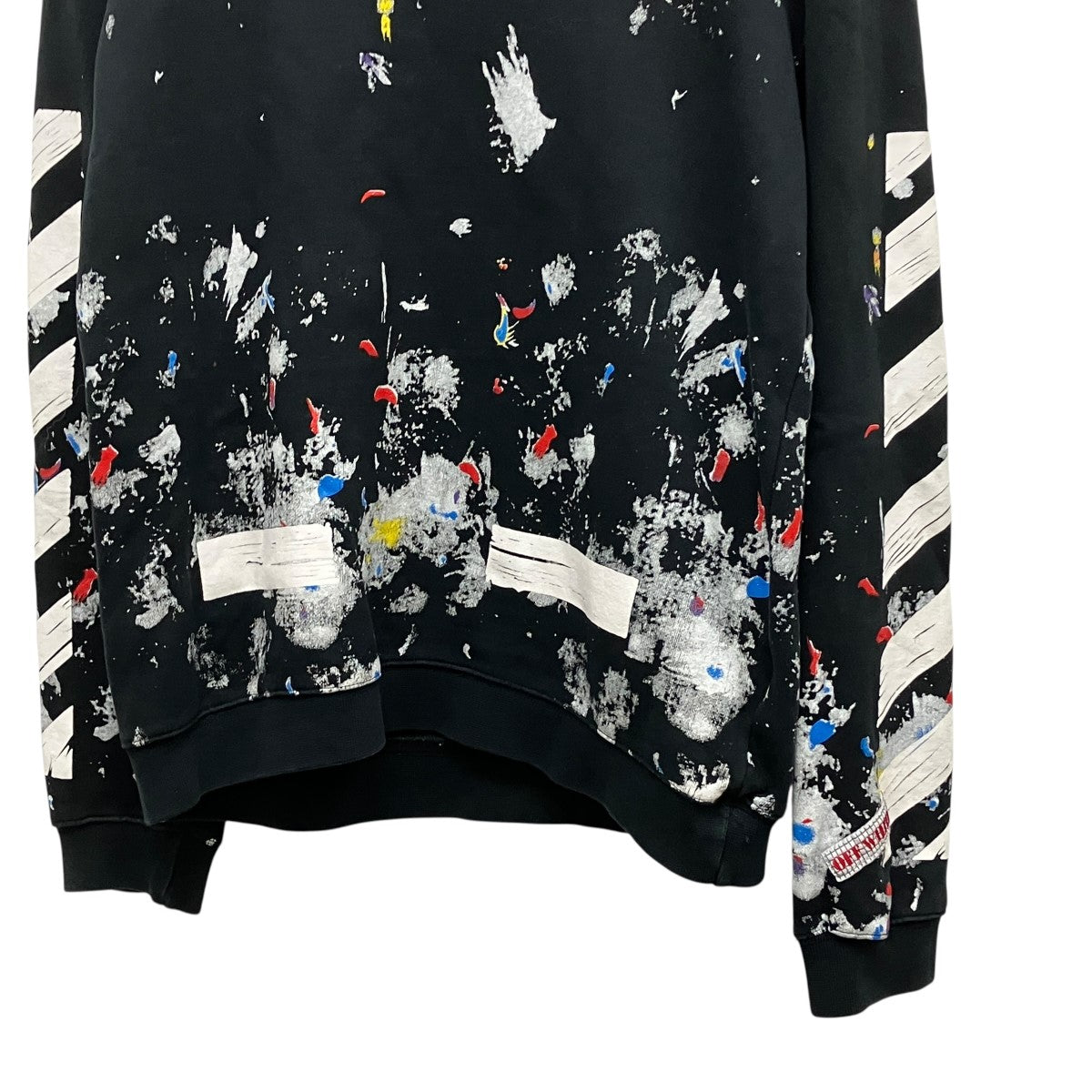 Off-White Logo Paint Sweatshirts Black - Pre-owned