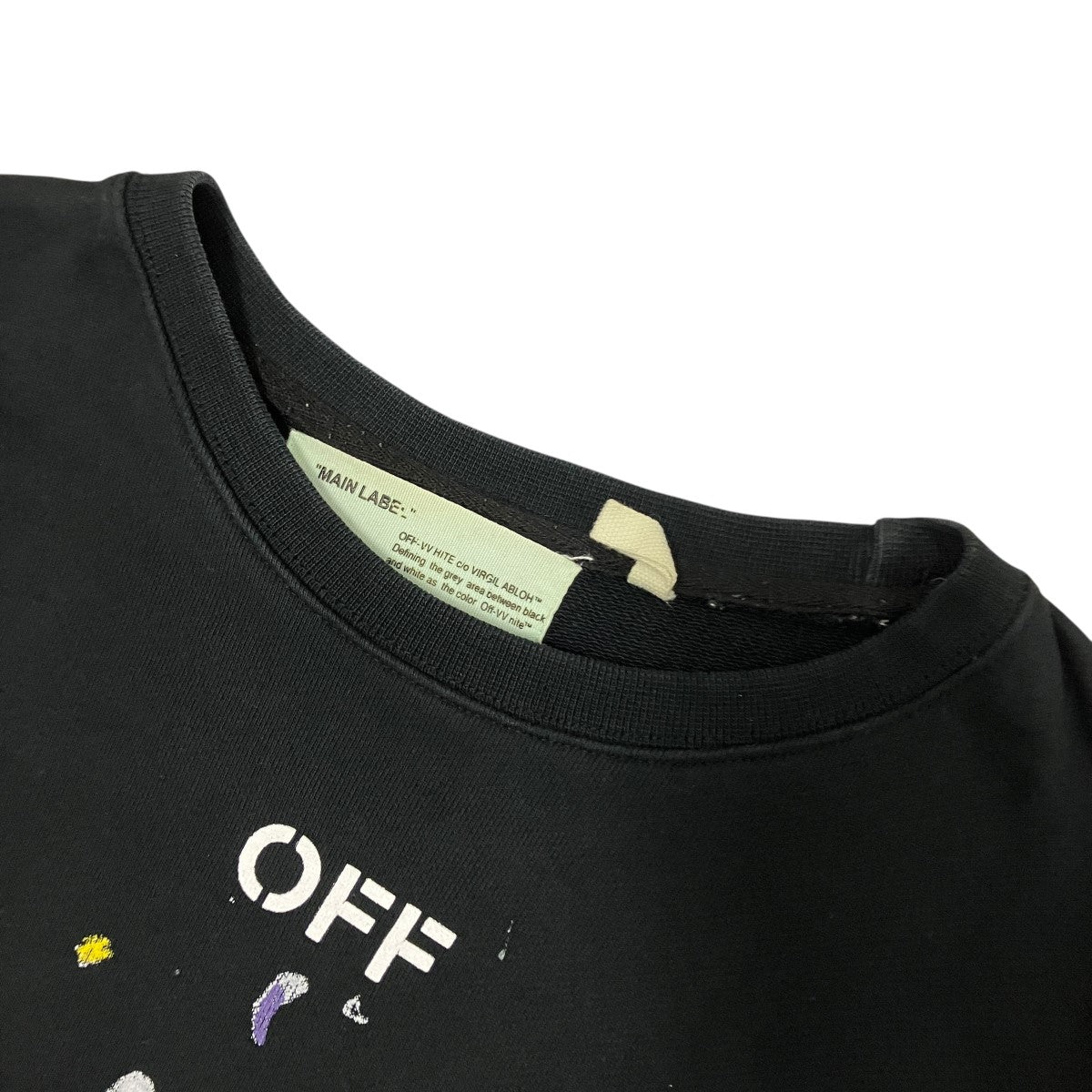 Off-White Logo Paint Sweatshirts Black - Pre-owned