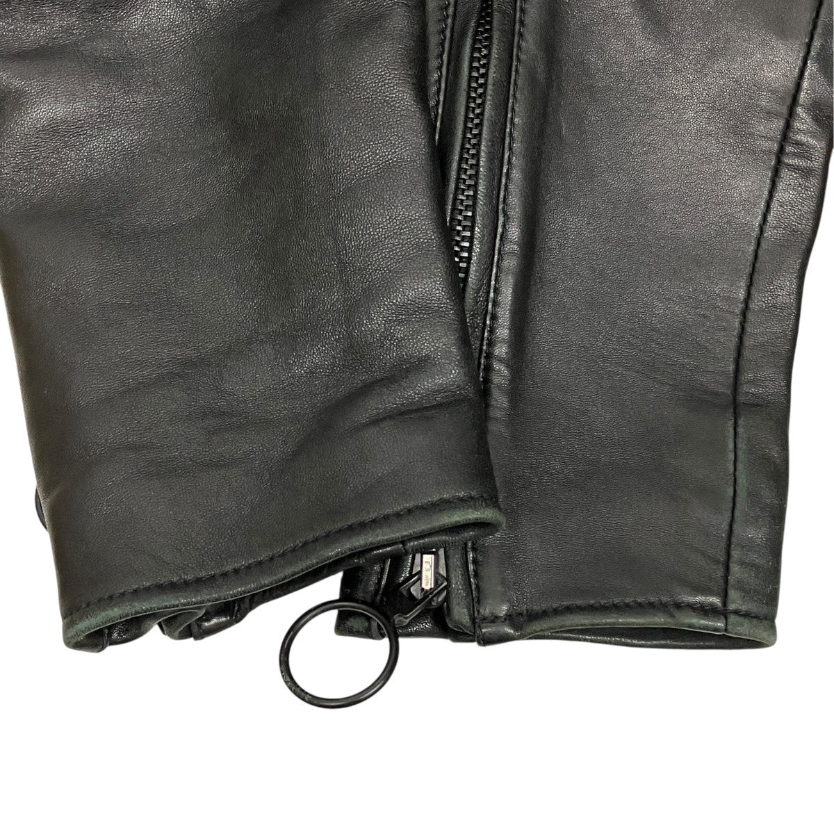 Off-White Bias Spray Logo Double Rider Jacket Black - Pre-owned