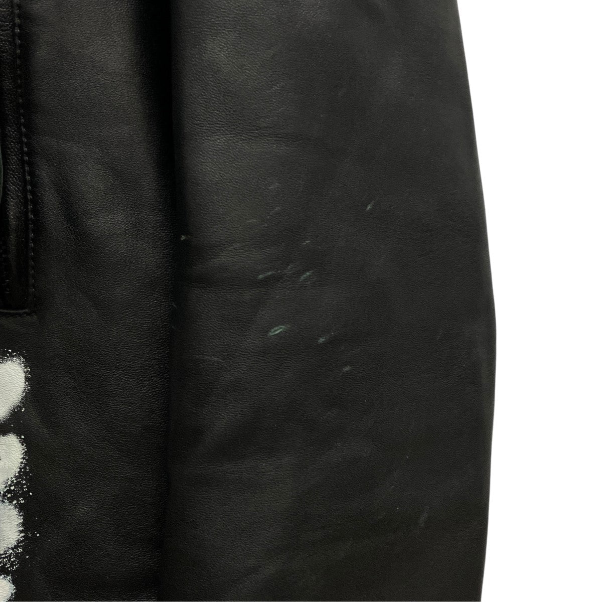 Off-White Bias Spray Logo Double Rider Jacket Black - Pre-owned