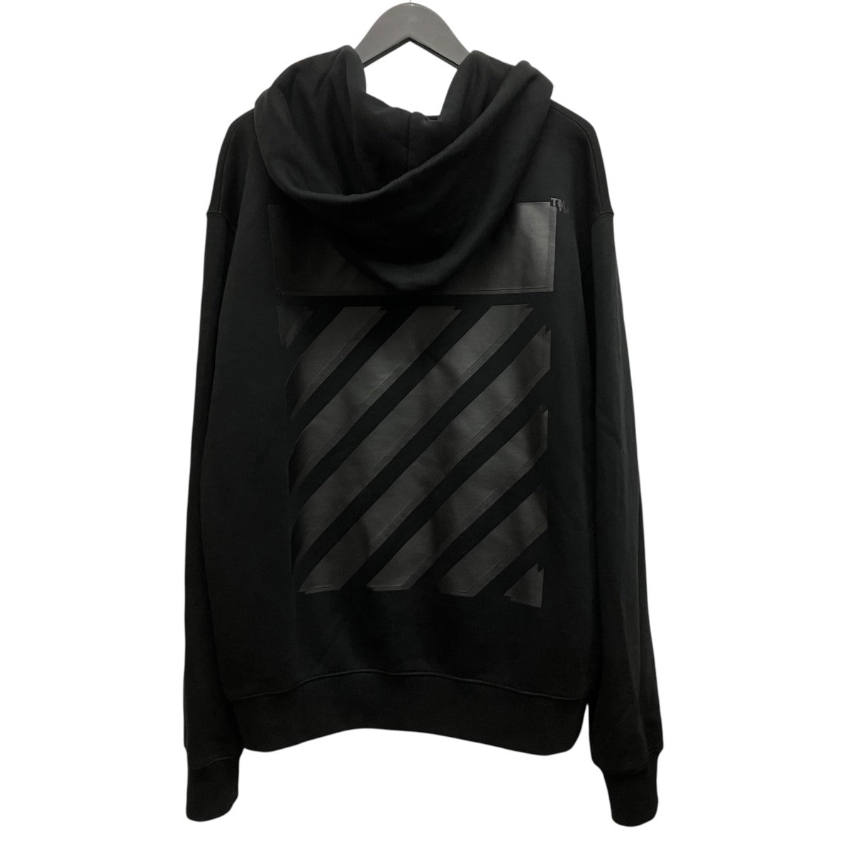 Off-White Hooded Zip Up Hoodie Black - Pre-owned