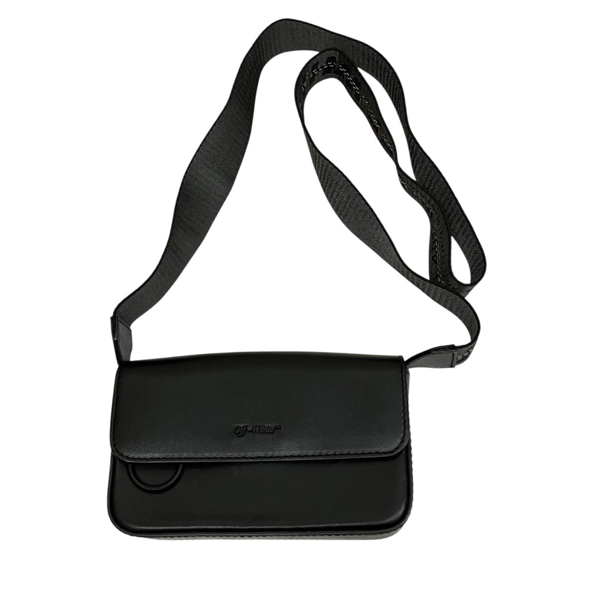 Off-White Mini Leather Shoulder Bag Black - Pre-owned