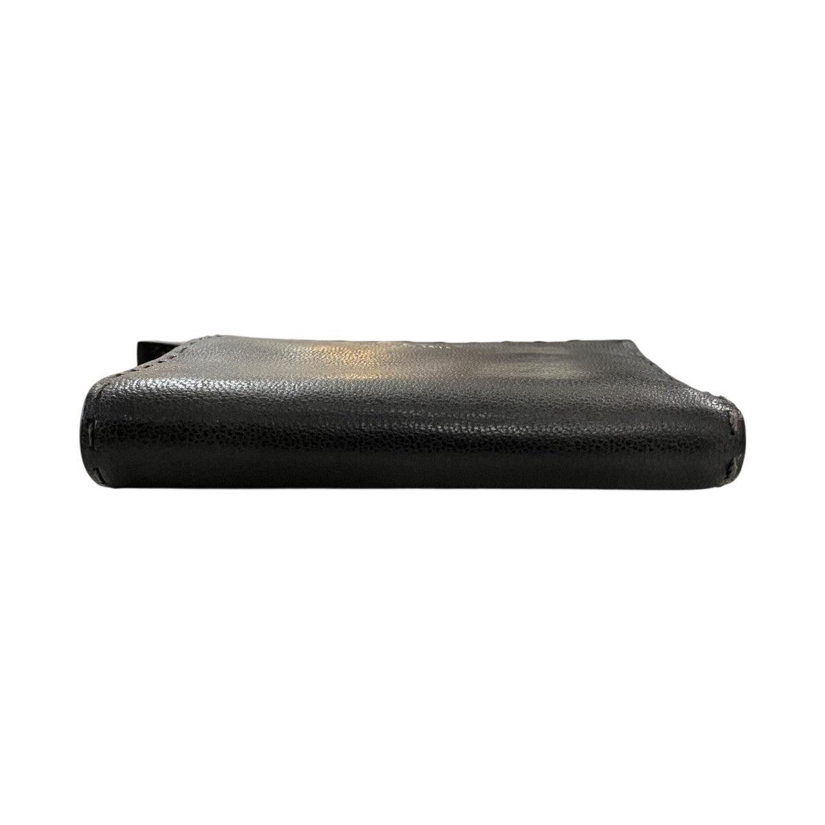 Prada Leather Small Leather Compact Wallet Graphite - Pre-owned