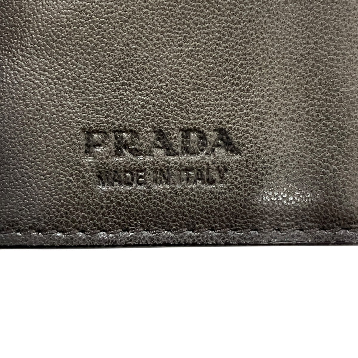 Prada Leather Small Leather Compact Wallet Graphite - Pre-owned