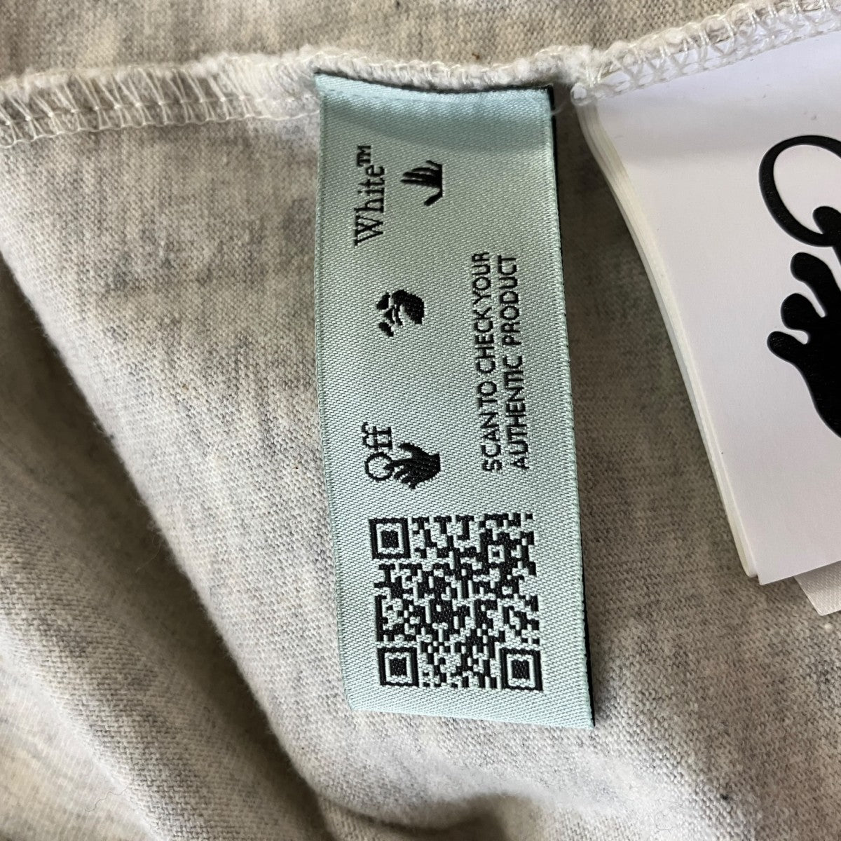 Off-White Double Sleeve Diagonal Cut Here Tee Long Top Gray - Pre-owned