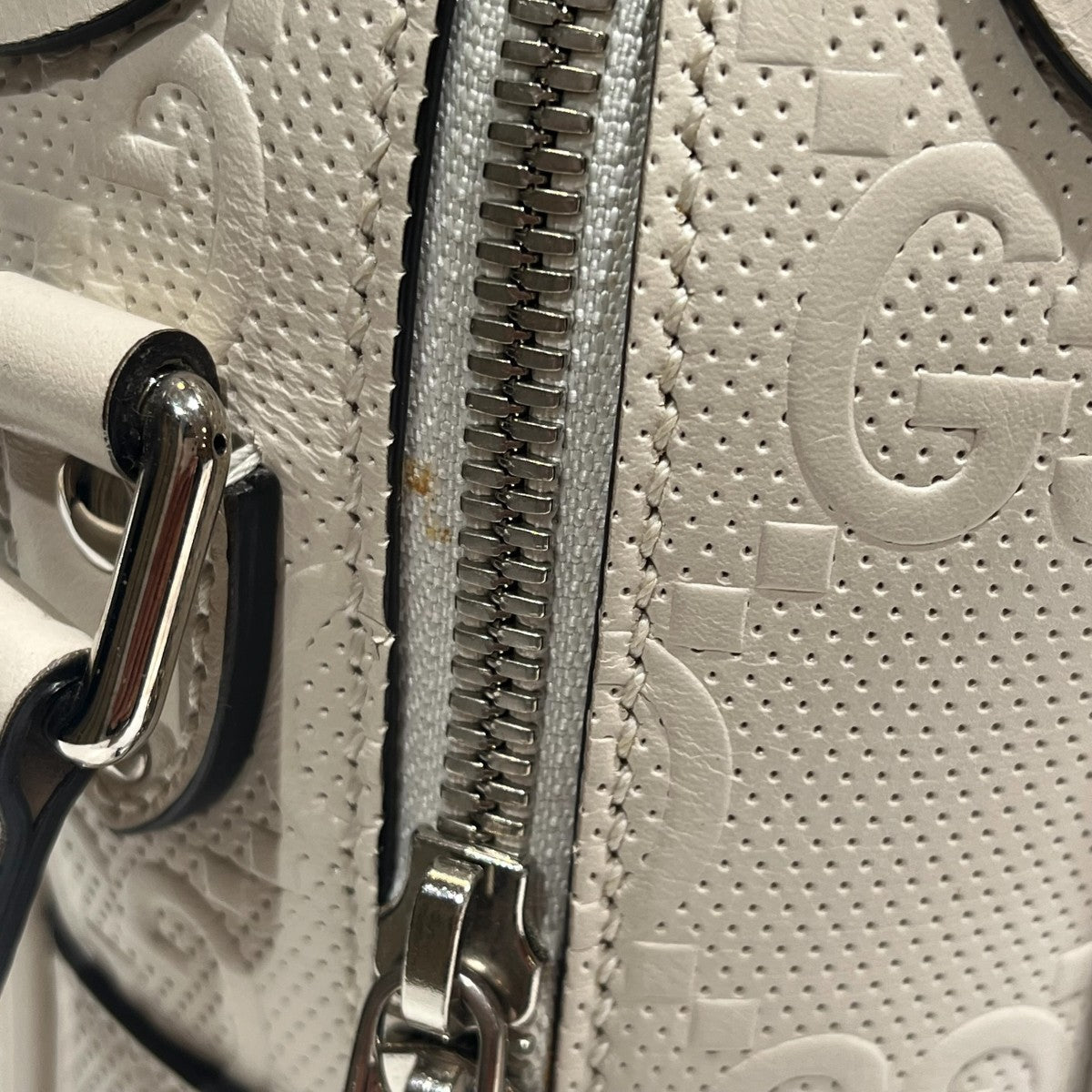 Gucci GG Embossed Square Shoulder Bag Yellow - Pre-owned