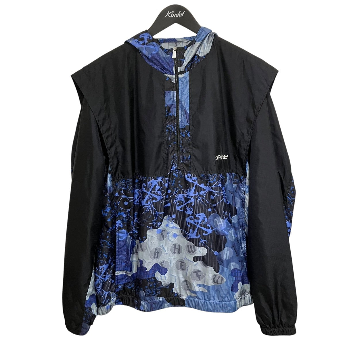 Off-White "camouflage Samurai Anorak Jacket" Anorak Parka Black/Navy - Pre-owned