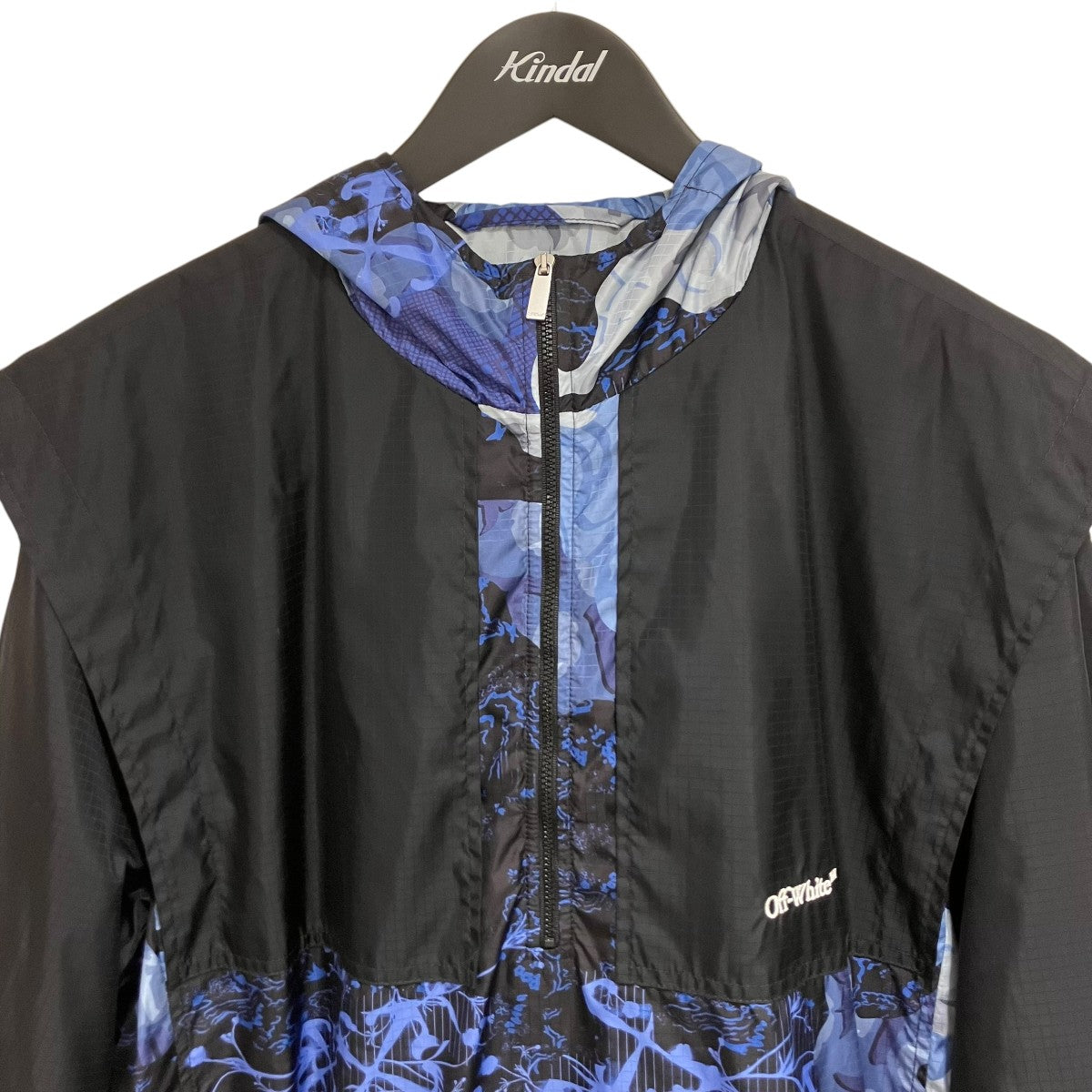 Off-White "camouflage Samurai Anorak Jacket" Anorak Parka Black/Navy - Pre-owned