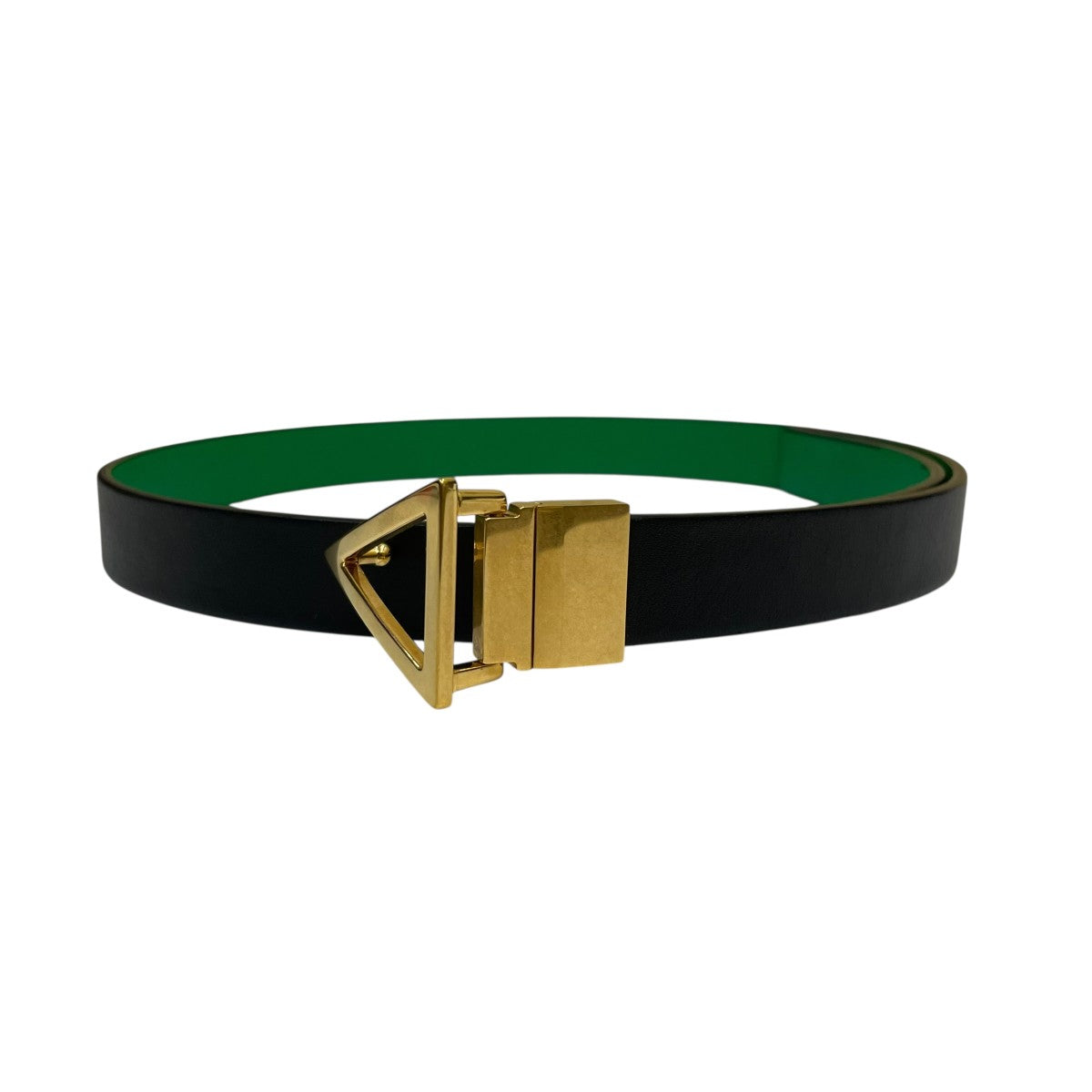 Bottega Veneta Triangle Buckle Narrow Belt Black - Pre-owned