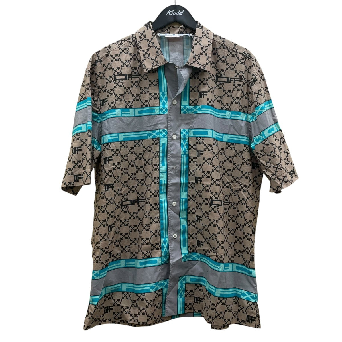 Off-White Allover Print Short Sleeve Shirt Cotton Shirt Beige - Pre-owned