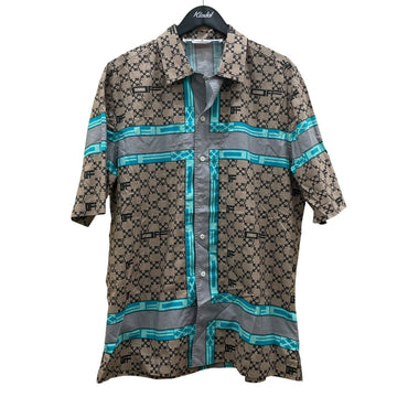 Off-White Allover Print Short Sleeve Shirt Cotton Shirt Beige - Pre-owned