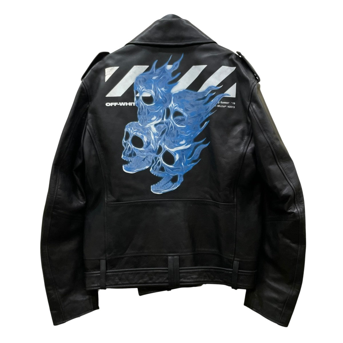 Off-White Skull Double Riders Jacket Black - Pre-owned