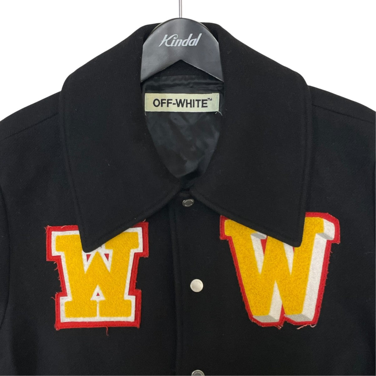 Off-White Black Wool Varsity Jacket Stadium Jacket - Pre-owned