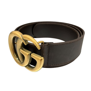 Gucci GG Marmont Buckle Belt Brown - Pre-owned