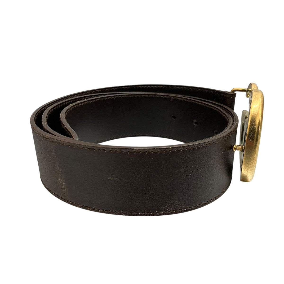 Gucci GG Marmont Buckle Belt Brown - Pre-owned